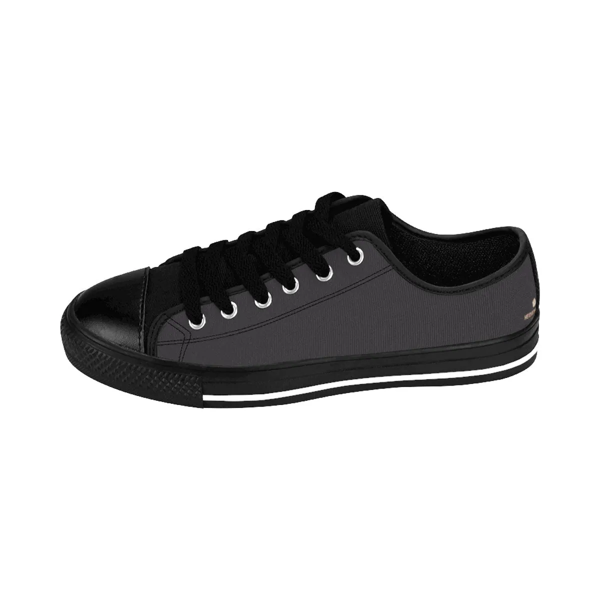 Slate Grey Ladies Low Tops, Solid Color Low Top Women's Sneakers Running Shoes (US Size: 6-12)