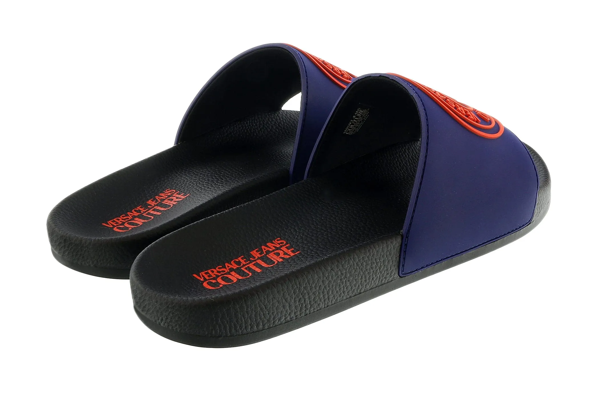 Versace Jeans Couture Navy Medallion Logo Pool Slide-