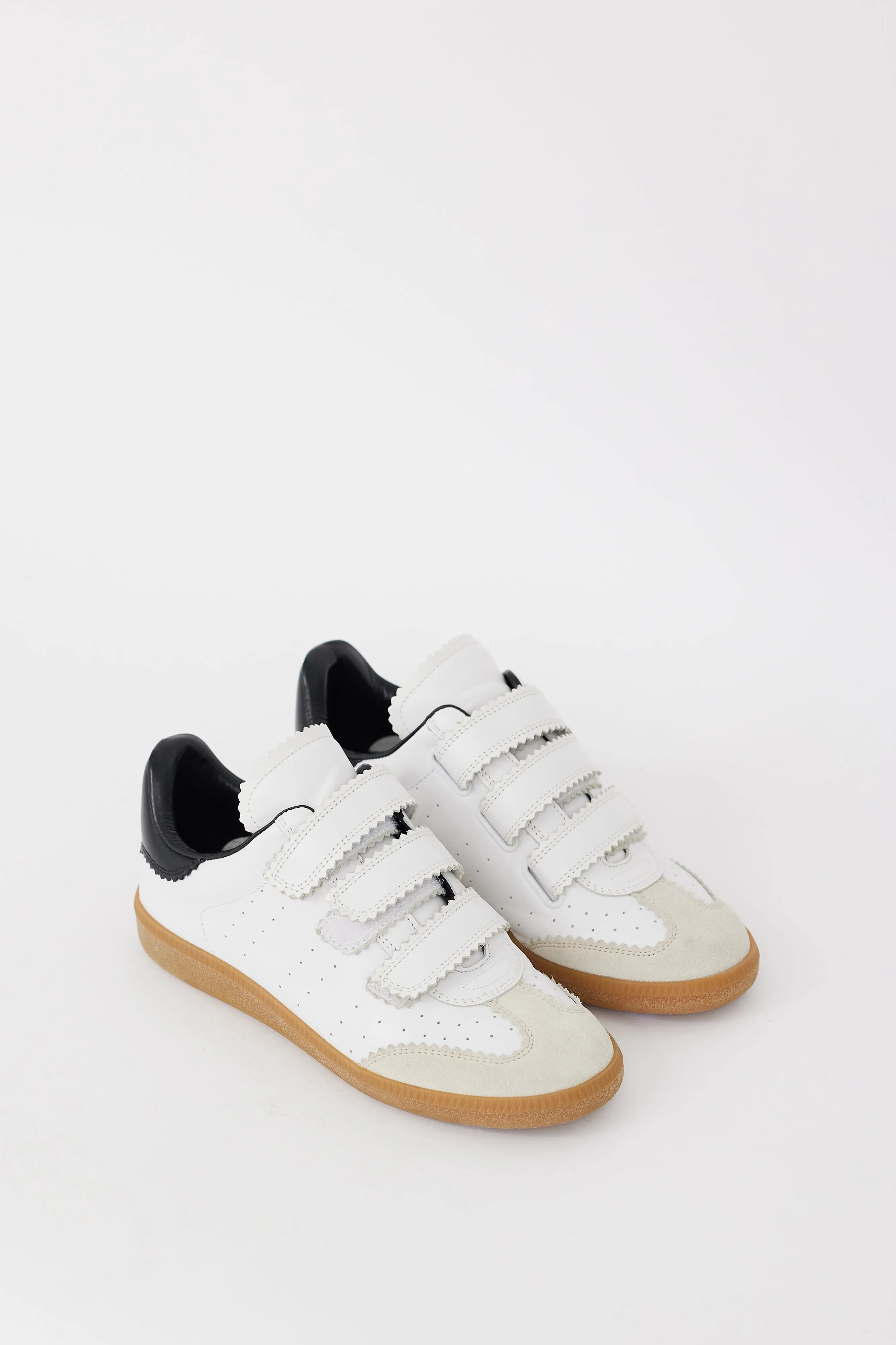 White & Black Leather Beth Sneaker
