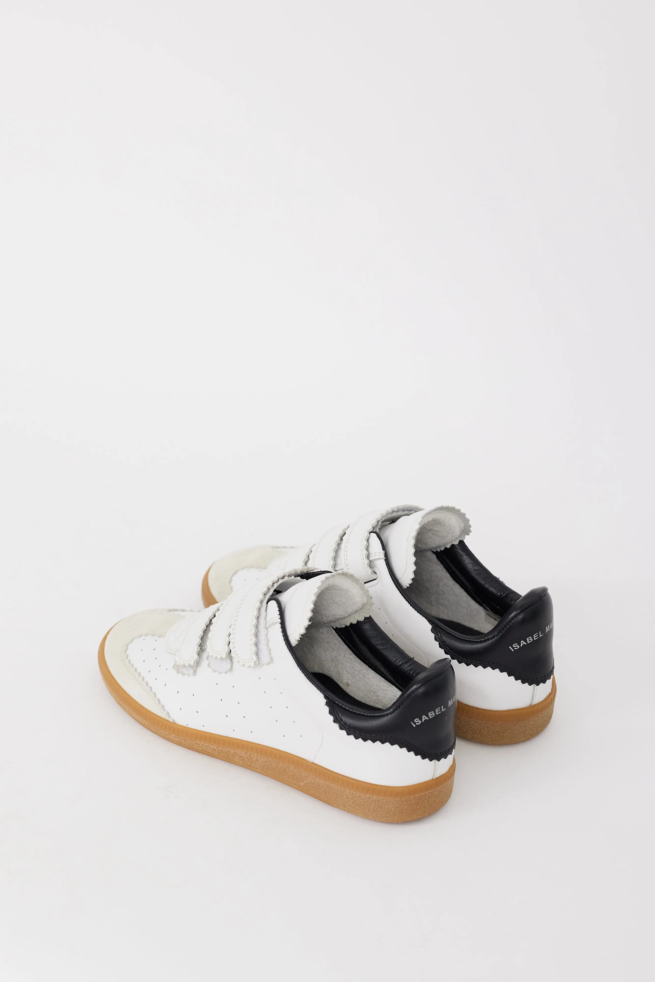 White & Black Leather Beth Sneaker